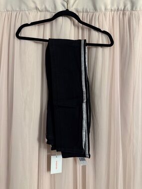 Good American Black Skinny Pants with Silver Side Stripe